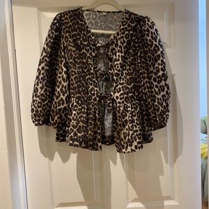 Leopard Print women’s tie front top